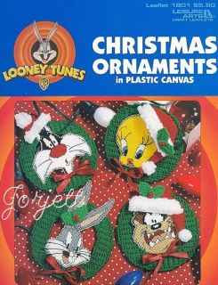 Looney Tunes Christmas Ornaments plastic canvas patterns