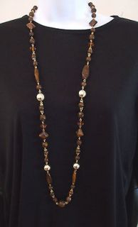 EAST 5TH 42 STONE NECKLACE BROWNS AND GOLD NEW WITH TAGS FREE