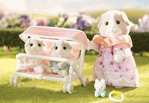 Calico Critters Patty & Padens Double Stroller Set NEW