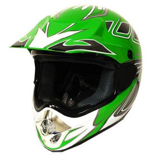 Adult Motocross Motorcross MX ATV BMX Bike Helmet Arrow Green S M L XL
