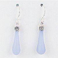 Fenton Art Glass TEARDROP EARRINGS Lavender Satin .925 Silver New