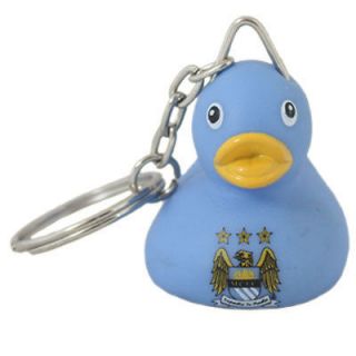 Manchester City FC Official Product Keyring Rubber Duck Club Crest New