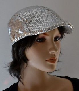 80s 70s GLITZY DANCE PARTY COSTUME DERBY CABBIE NEWSBOY CAP HAT