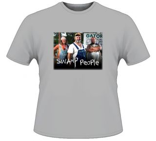 Swamp People Gators T Shirt Sports Grey & Green