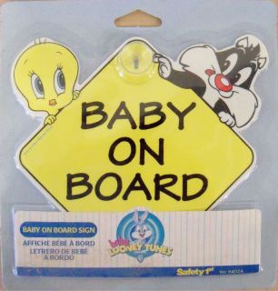 LOONEY TUNES/TOONS SYLVESTER/TWEE TY BIRD BABY ON BOARD SIGN PART 167