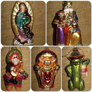 Ornaments Santa Pinata Donkey Virgen de Guadalupe Chiuahua Cactus