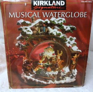 Kirkland Christmas Santa Bears Musical Water Snow Globe Snowdomes RARE