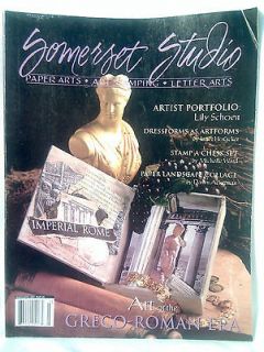 2001 SOMERSET STUDIO Magazine Rubber Stamp Paper Letter Arts Greco