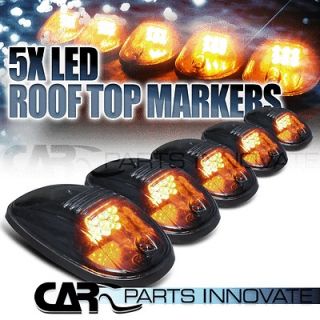 5PCS LED SMOKED ROOF TOP CAB TRUCK SUV VANS LIGHT MARKER LAMPS