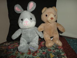 Calico Critters BUNNY RABBIT & TEDDY BEAR Lot of 2 Stuffed Toys