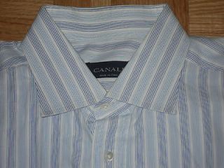 CANALI Made in Italy button front long sleeve dress shirt, size 17 43