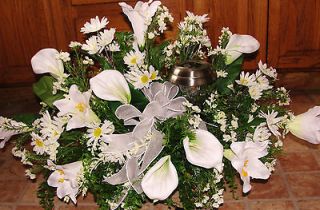 Easter Calla Lily Daisy Sympathy Cemetery Silk Flowers Headstone