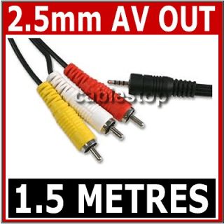 Pole to 3x PHONO Audio Video AV OUT to TV IN Cable Camera Lead 1.5m