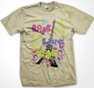 Live Love Eiffel Tower Mens T shirt France Paris Artistic Graphic Tees