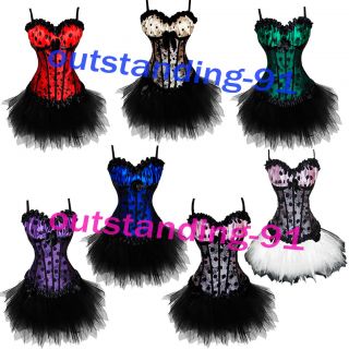 Fancy Corset Dress Moulin Rouge Burlesque TUTU Costume Ladies Lingerie