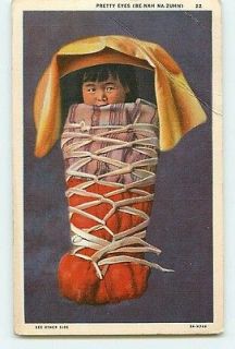 Eyes (Be Nah Na Zuhn) No. 22 Navajo Indian Baby Cradle 1945 Native A