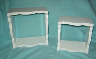 Pair of White Wooden Shadow Box Shelves
