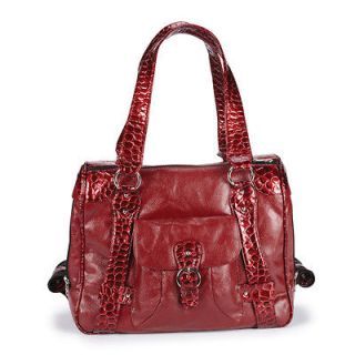 elegant Red Croc Trim Pet Carrier Purse tiny TC puppy Dog Tote Bags to