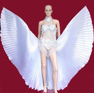 Da NeeNa F7 Samba Latin Isis Wings Belly Dancer Dress Fan Skirt