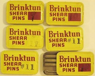 Newly listed Lot of 6 Small Tins, Brinkman Shear Pins