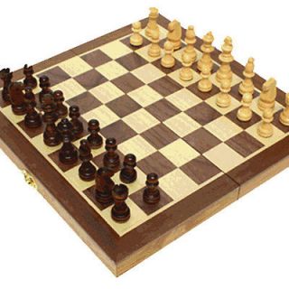 Wooden Chess Set Chessman with Board 12Inch Folding Magnetic Chess