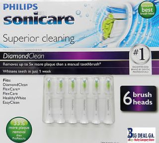 PHILIPS Sonicare Toothbrush Diamond Clean 6 PACK Replacement Brush