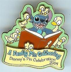 Disney Family Gathering Stitch with Ducks with card Pin