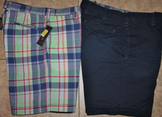 NWT Polo Ralph Lauren Reversible Shorts Plaid/Navy 30 32 33 34 35 36