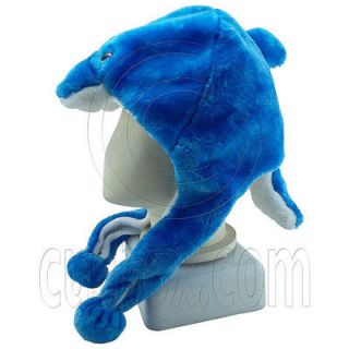 Blue Ocean Dolphin Fur Fish Cartoon Mascot Plush Costume Halloween