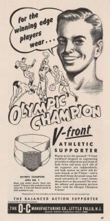 Vintage 1948 OLYMPIC CHAMPION ATHLETIC SUPPORTER JOCK STRAP Print Ad