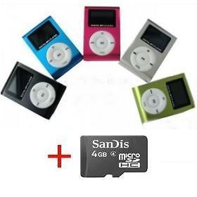 Clip  Player With LCD Display Screen SD Card Slot +Free 4GB Card