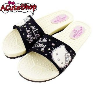 Hello Kitty Indoor Massage Slippers Adult Rose Sanrio Black US 5.5~8.5