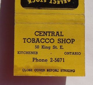 Excise Tax Central Tobacco Shop 50 King St. E. Kitchener ON Cana