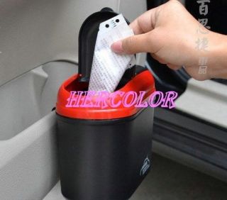 Mini Auto Car Trash Rubbish Can Garbage Dust Case Holder Box Bin Black