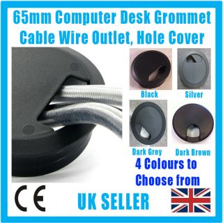 65mm Computer Desk Table Grommet Cable Tidy, Port Outlet Wire Hole
