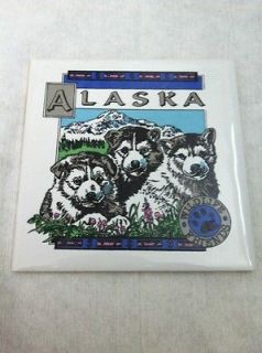Made In Alaska Vtg Wolf Pups Coaster 1980s