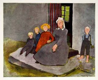1949 Print Carl Von Hanno The Family Portrait Figure Art Norwegian