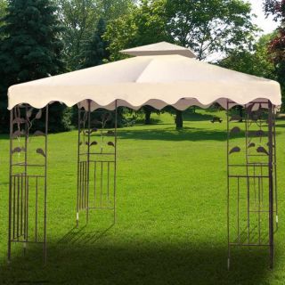 10 x 10 Gazebo Top Replacement 2 Tier Outdoor Patio Garden Canopy