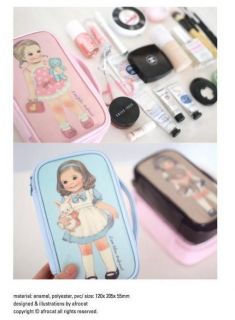 Korean Paper Doll Mate cute pouch case cosmetic pouch 3 colors