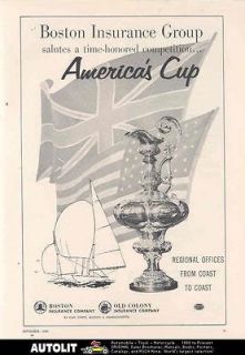 1958 Americas Cup Sailboat Race Trophy Ad