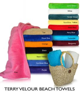 12 Velour Beach Towel Towels 32x64 Cotton wholesale lot