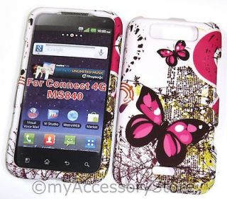VIPER 4G LTE PINK BUTTERFLY RUBBERIZED HARD SKIN CELL PHONE CASE COVER