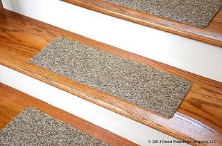 Skid DIY Peel & Stick Carpet Stair Treads   Color Beige & Brown Tweed