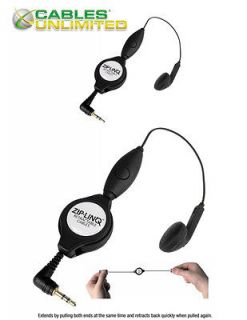 Cell Phone Handsfree Headset Retractable Cord Earphones Cell phone