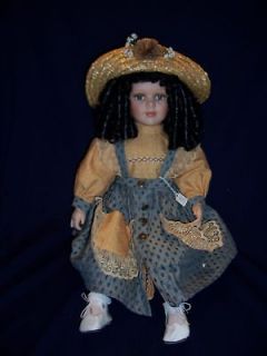 Cathay Depot Collection Porcelain Doll Heidi Straw Hat