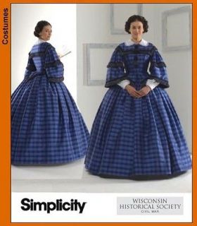 pattern 3727 8 10 12 14 Civil War Carriage Traveling Gown Dress