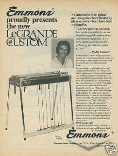 1979 EMMONS LeGrande Custom Pedal Steel Guitar Original Ad