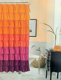 Flamenco Tiered Fabric Shower Curtain 72 X 72