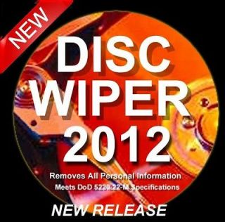 DISC WIPER CD * HARD DRIVE ERASER * DISK ERASE WIPE *