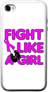 Like A Girl Boxing Breast Cancer iPhone Silicone Rubber Case 4 or 4s